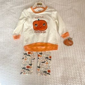 chick pea kids fall pumpkin 2 pc matching set size 18M
